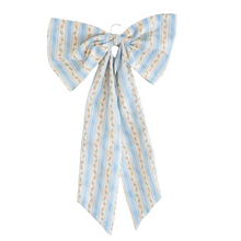  Fabric Decorative Bow blue and rose stripe