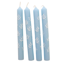  Blue and white leaf straight hand painted dinner candle