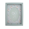 Hand-painted frame duck egg blue with bow motif