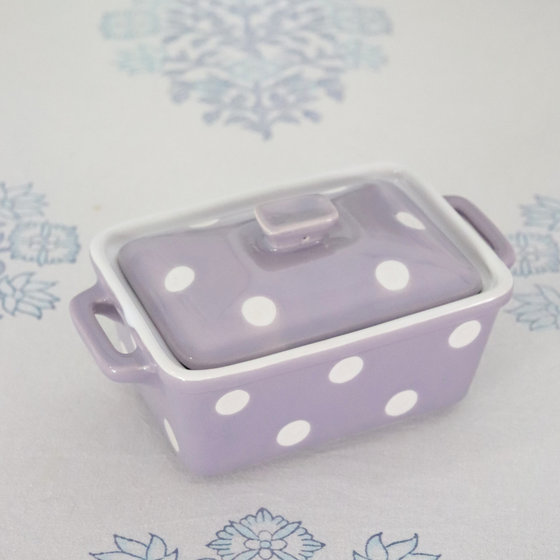 Lilac Butter Dish with lid