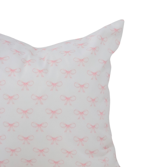 Soft Blush Bow Cushion Cover