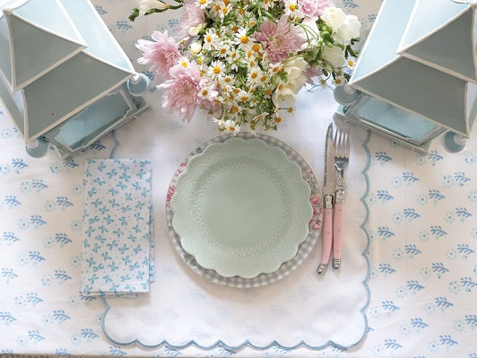 St Tropez Blue scalloped Placemats ( Set of two)