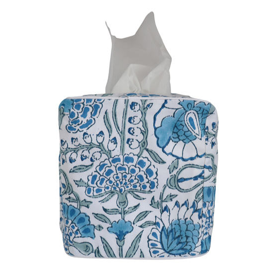 Fabric tissue box cover Chinoiserie