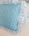 Boudoir Pillow Cover White Bows on blue