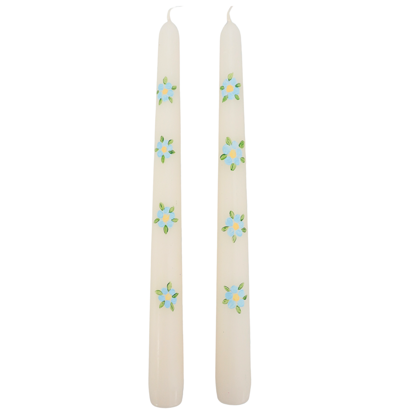 forget me not hand painted candle
