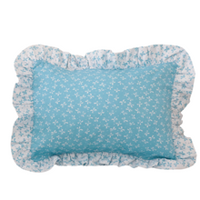  Ruffle bow mini pillowcase white bows on blue