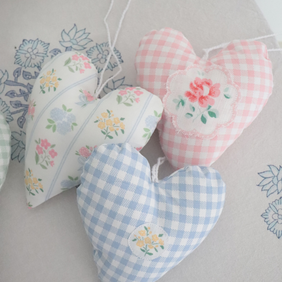 Floral Posy Fabric Heart