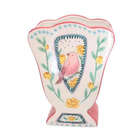 ceramic bird vase