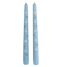  Daisy leaf blue Blue Hand Painted Candle