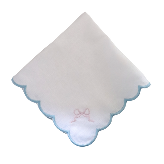 Embroidered scalloped Bow Napkin