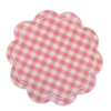 Gingham Scalloped Placemat Pink