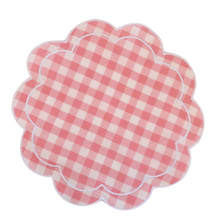  Gingham Scalloped Placemat Pink