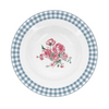 Gingham floral soup plate