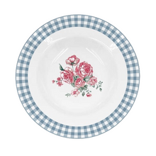  Gingham floral soup plate