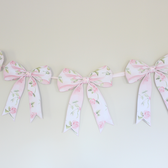 Pink Bow Paper Garland