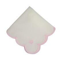  Pink hearts Scalloped Napkin