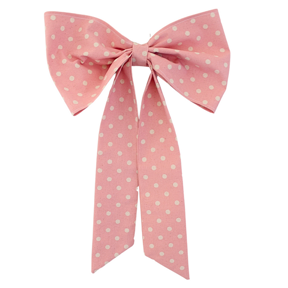Pink polka dot House Bow