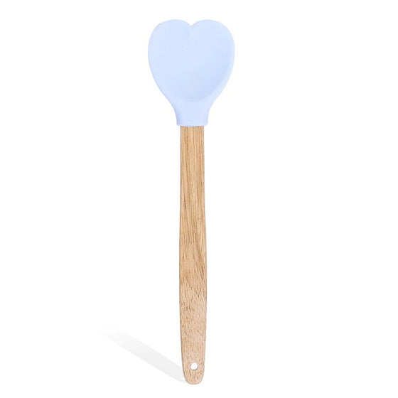 blue heart shaped silicone shaped spoon