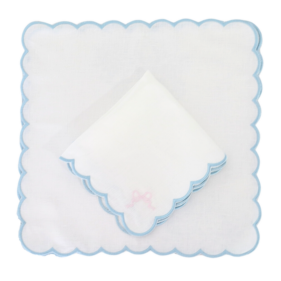 St Tropez Blue scalloped Placemats