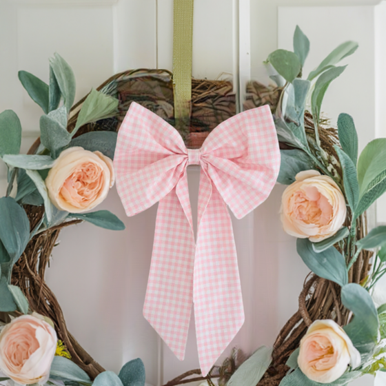 Vintage House Bow Pink Gingham