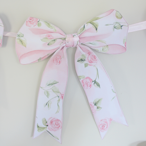 Pink Bow Paper Garland