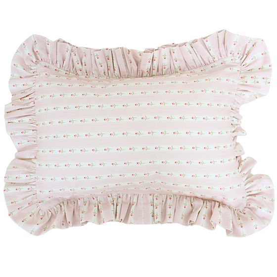 Ruffle cushion cover tiny roses
