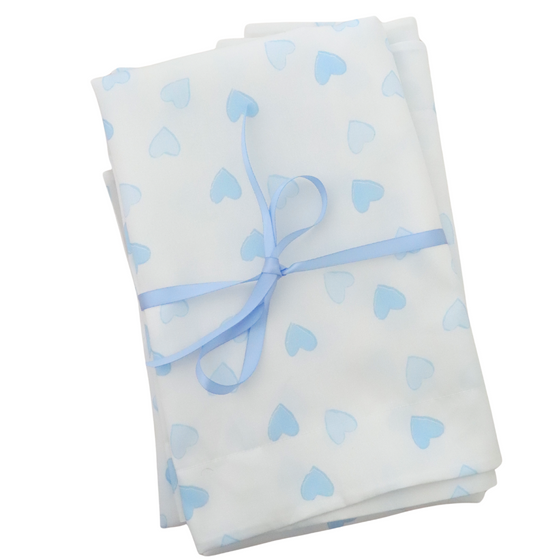 Pillowcase Baby blue hearts