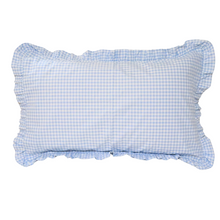  blue gingham frilly pillowcase