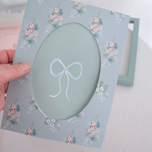  Hand-painted frame duck egg blue with bow motif