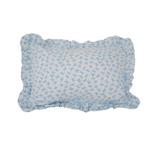  blue bow boudoir frilly cushion cover