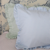 Blue gingham frilly pillowcase