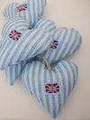 Union Jack Fabric Heart Blue Stripe
