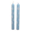 Blue and white leaf straight hand painted dinner candle