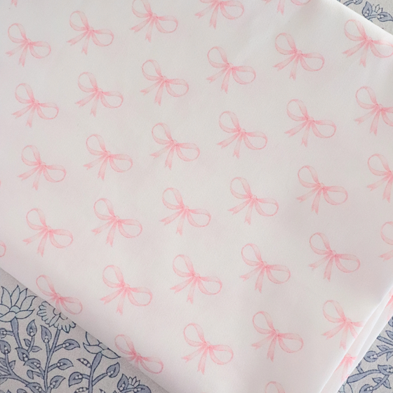 Blush Pink Bow Tablecloth