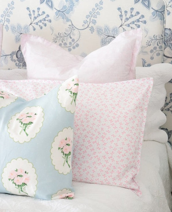 pink bow pillowcase pair