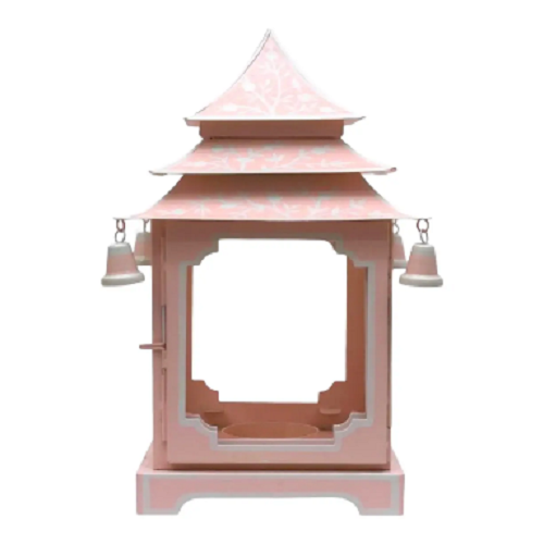 Chinoiserie pink pagoda lantern SAMPLE
