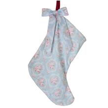  Shabby Chic Christmas Stocking in blue