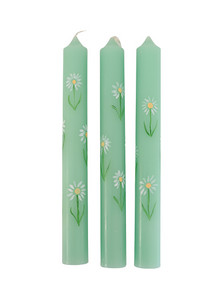  coming up daisies hand painted candle pair