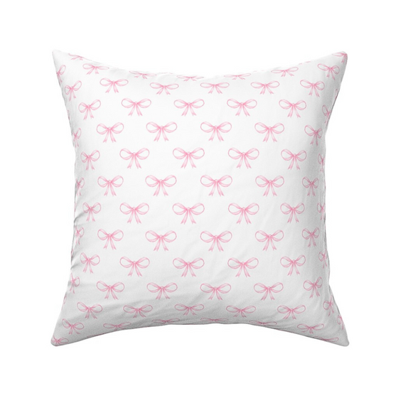 Coquette Blush Bow Cushion Cover