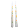 Daffodils on white Hand Painted Candle