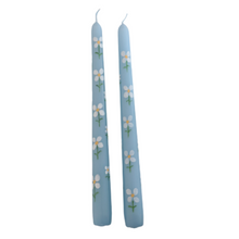  Daisy Blue Hand Painted Candle
