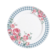  dinner plate blue gingham floral