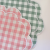 Gingham Scalloped Placemat Green (Set of two)