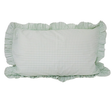  green gingham frilly pillowcase