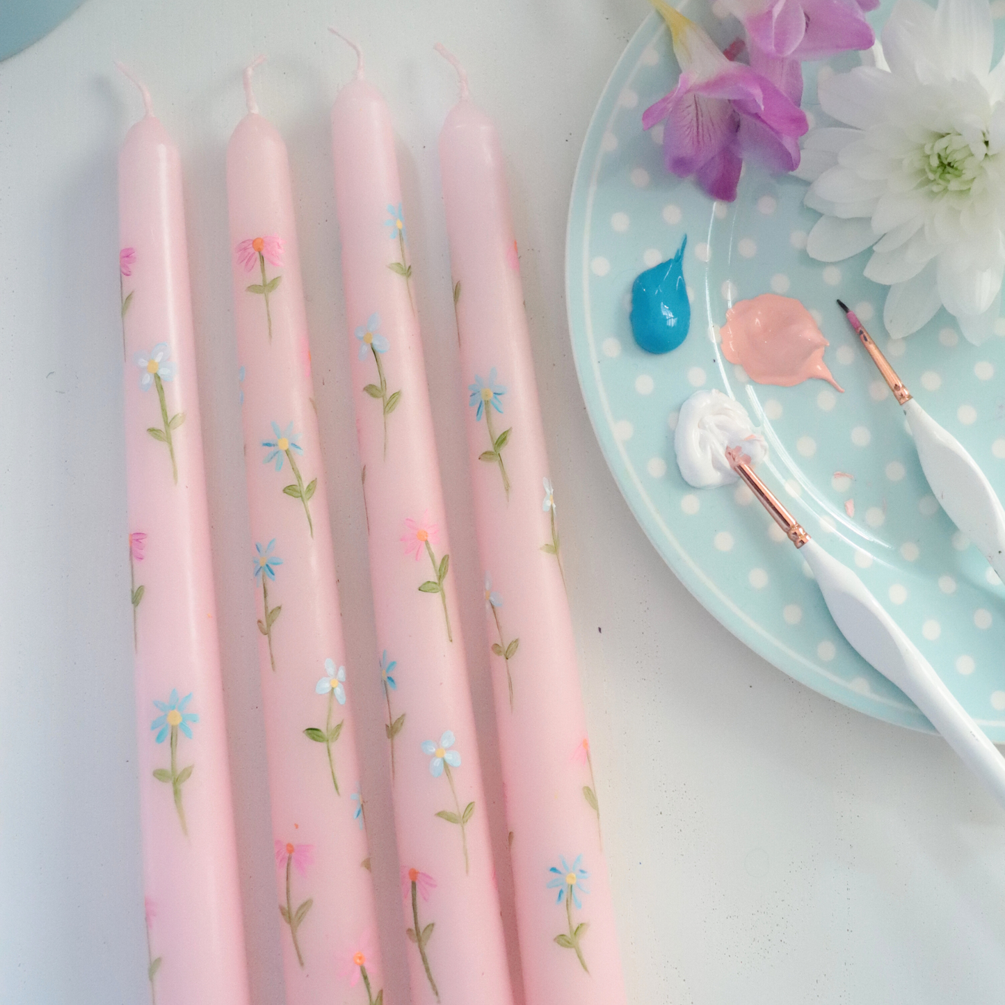 hand painted candle