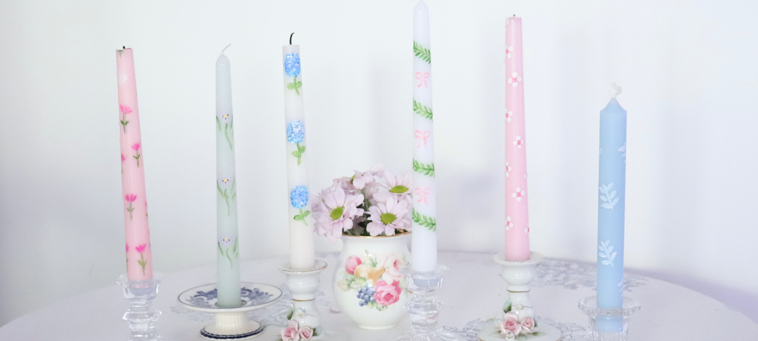 hand painted candles 
