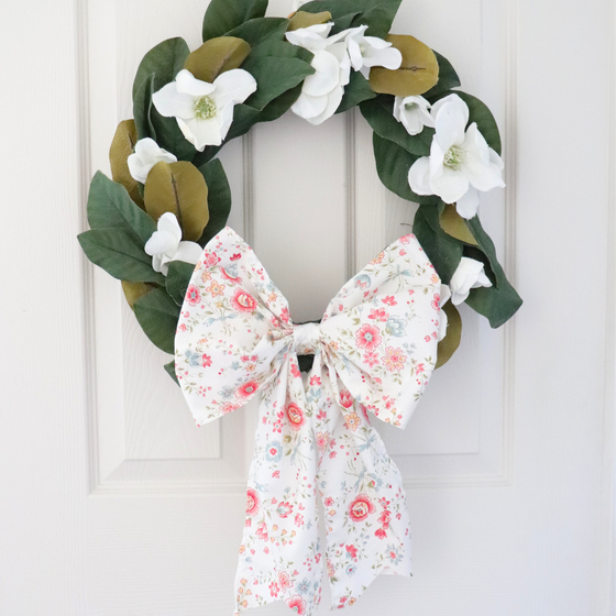Vintage House Bow Red Floral
