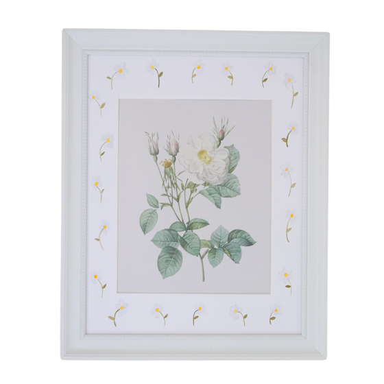 Hand painted white mat for frame daisies Large