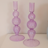 Glass Candlestick Lilac