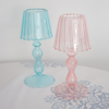 Glass Candle Dining Table Lamp Light Blue